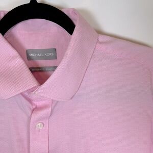 Michael Kors Light Pink Textured Men’s‎ Dress Shirt Size XL Regular Fit